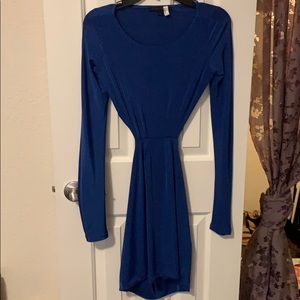 Blue mini body con fitted dress